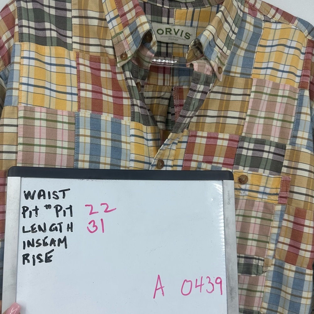 Orvis Men’s Large Plaid Checkered Button Up Long Sleeve Shirt Preppy - Picture 7 of 7